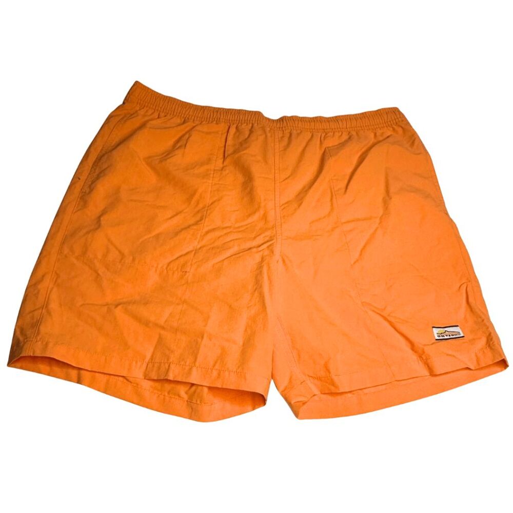 Orvis‎ Men's Drawstring Built-In Mesh Brief Swim Trunks Shorts Orange Size Large